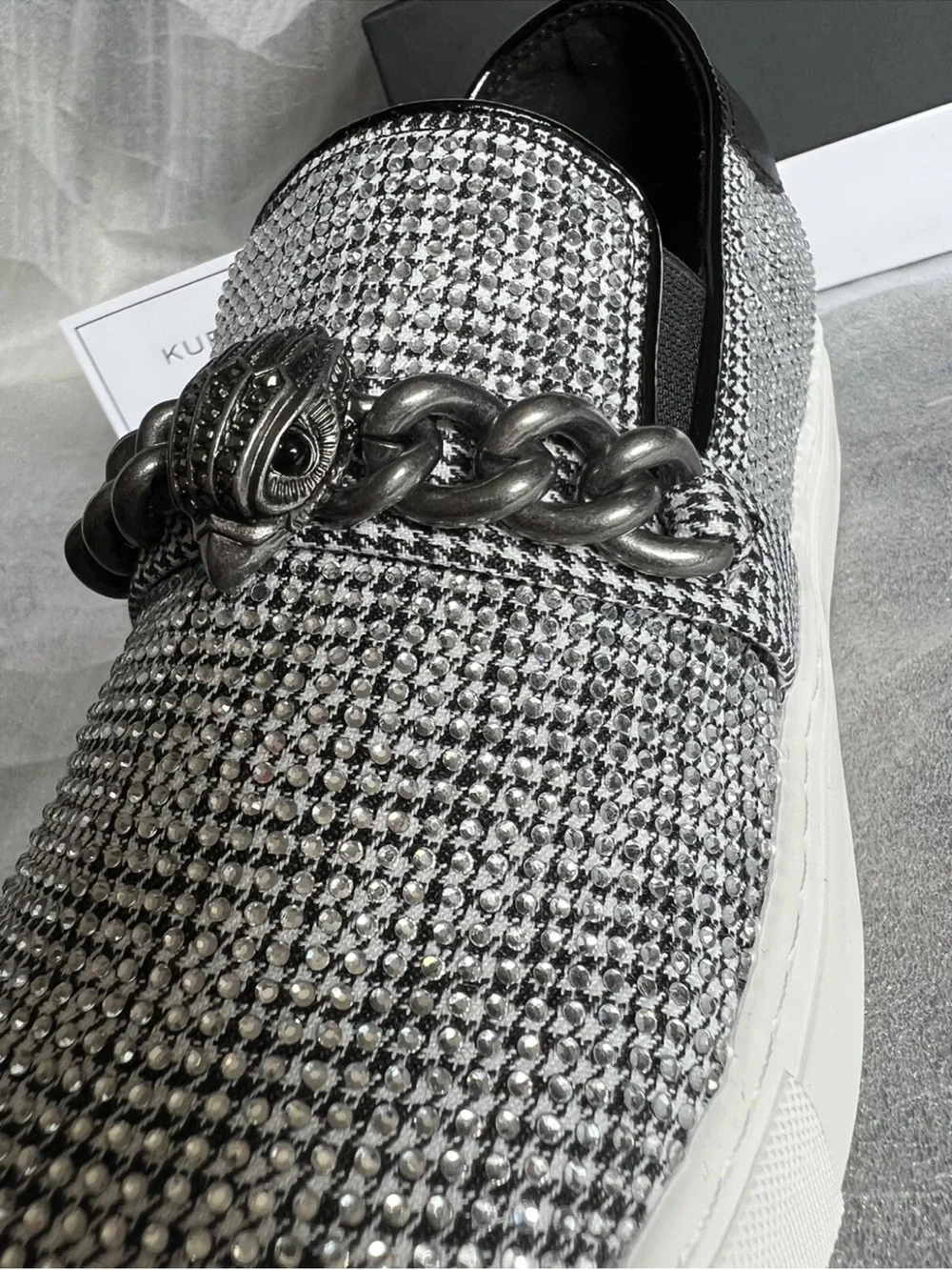 Kurt Geiger Laney Chelsea Sneaker/Loafer Sparkle Crystal/Silver/ Size 36